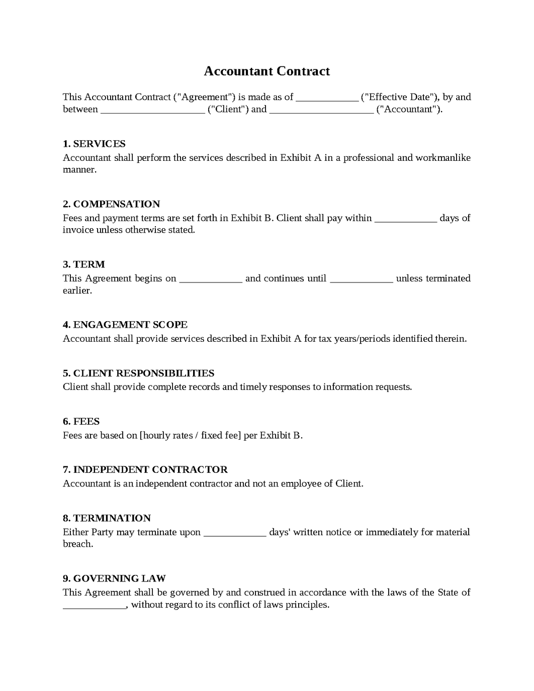 Accountant Contract