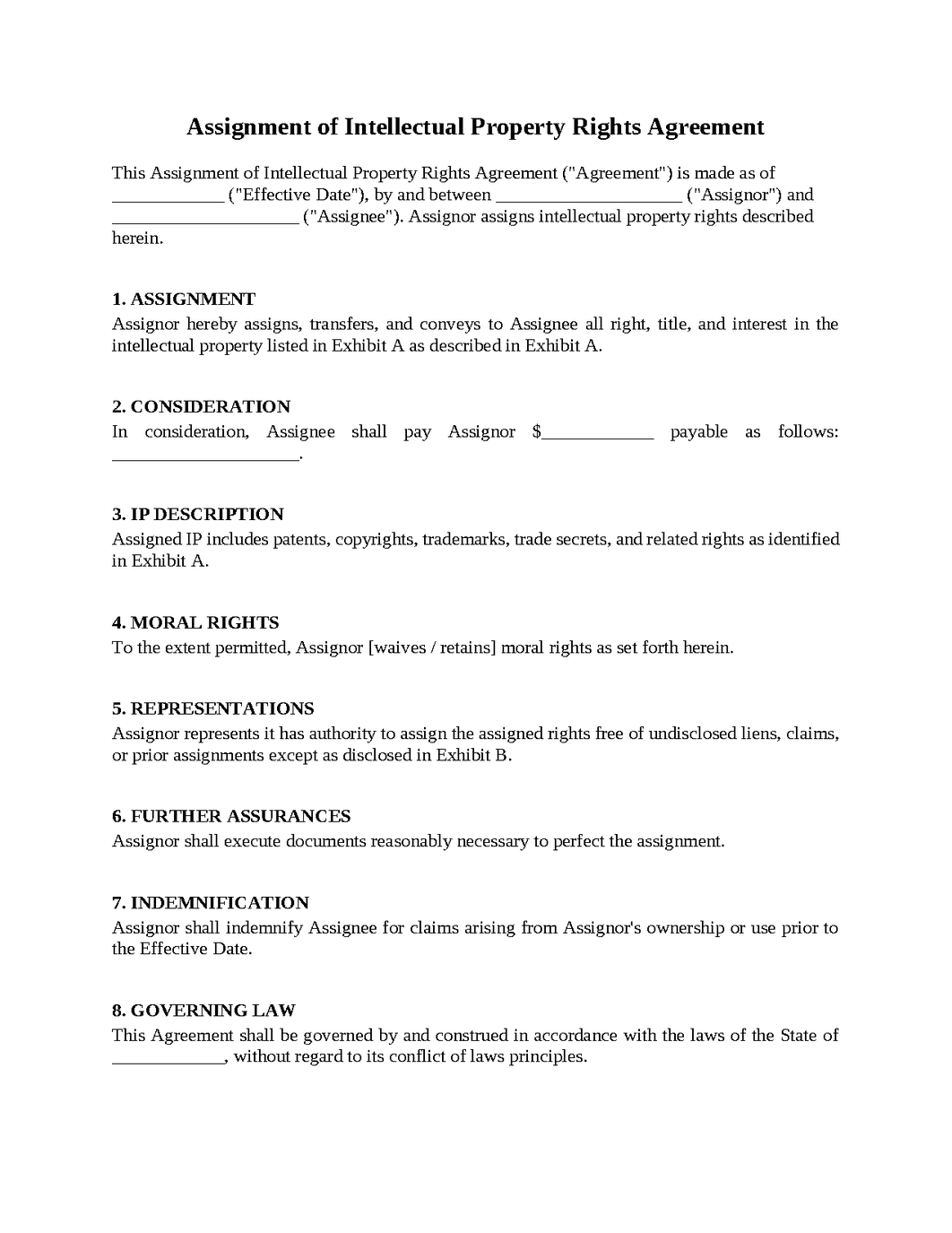 Assignment of Intellectual Property Rights Agreement