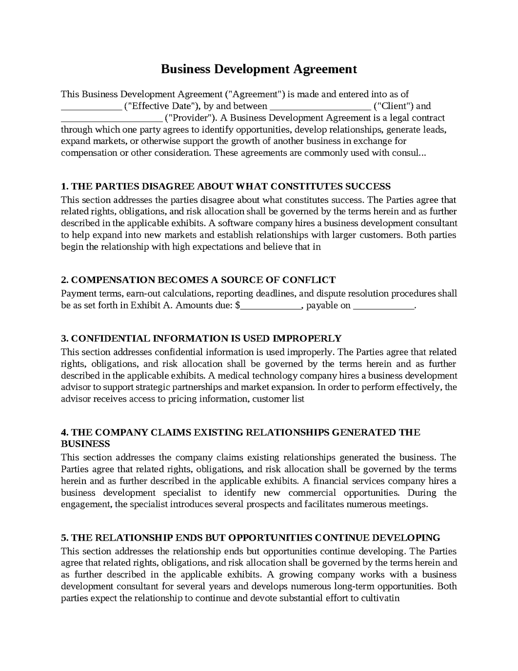 Business Development Agreement
