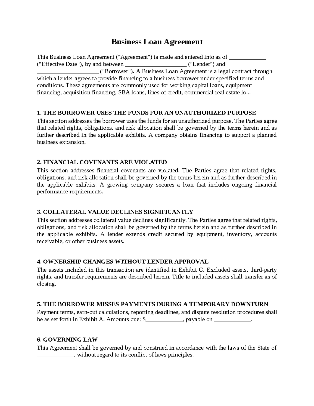 Business Loan Agreement