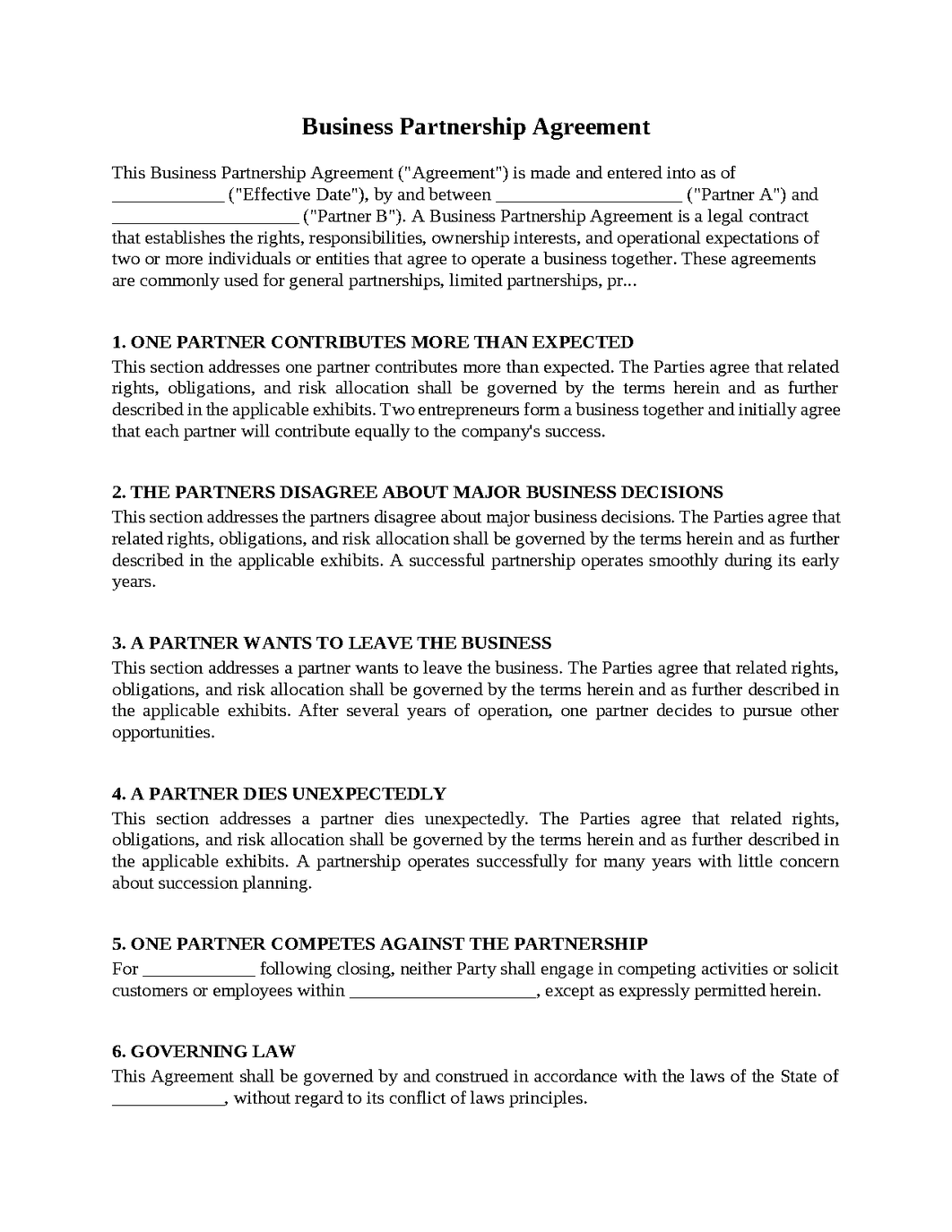 Business Partnership Agreement