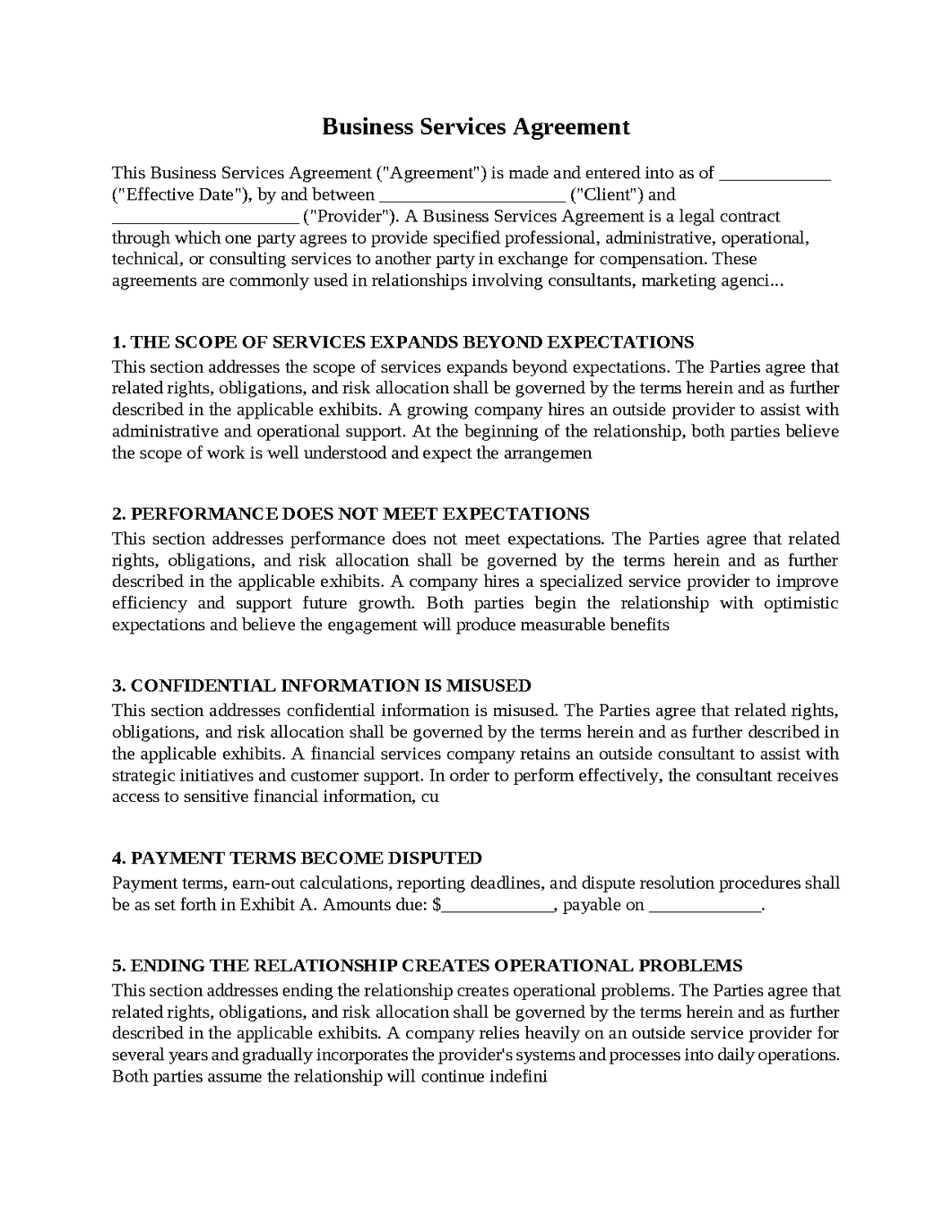Business Services Agreement
