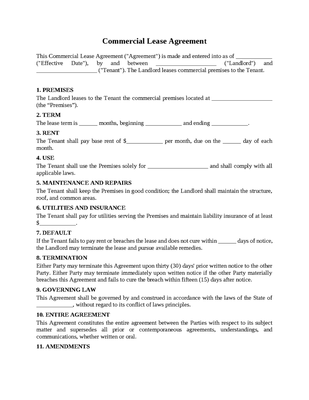 Commercial Lease Agreement