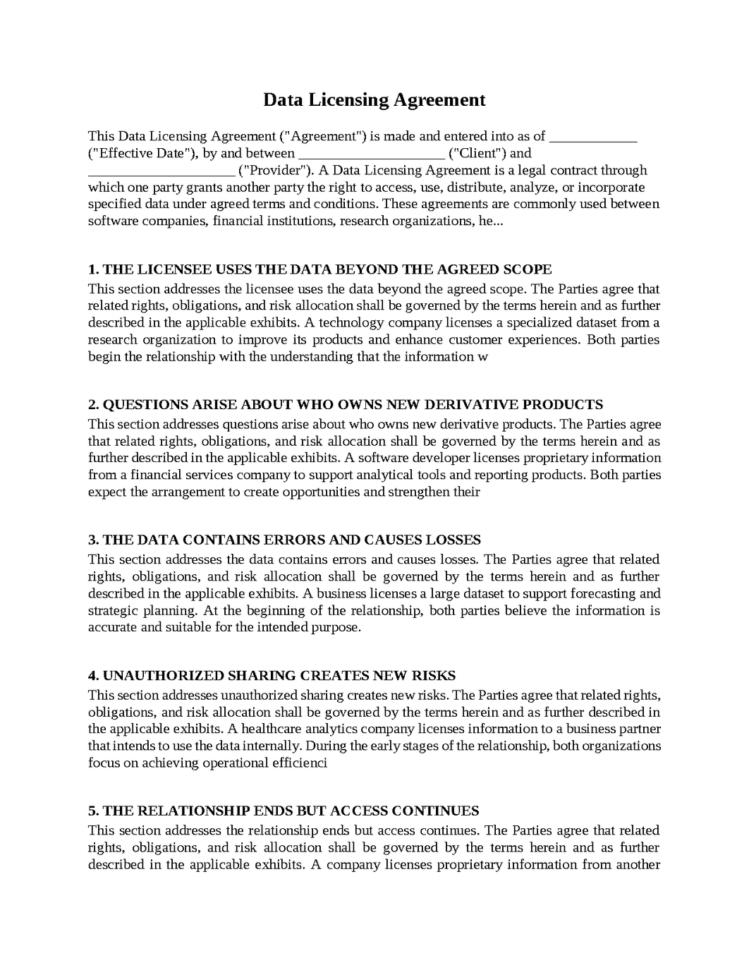 Data Licensing Agreement