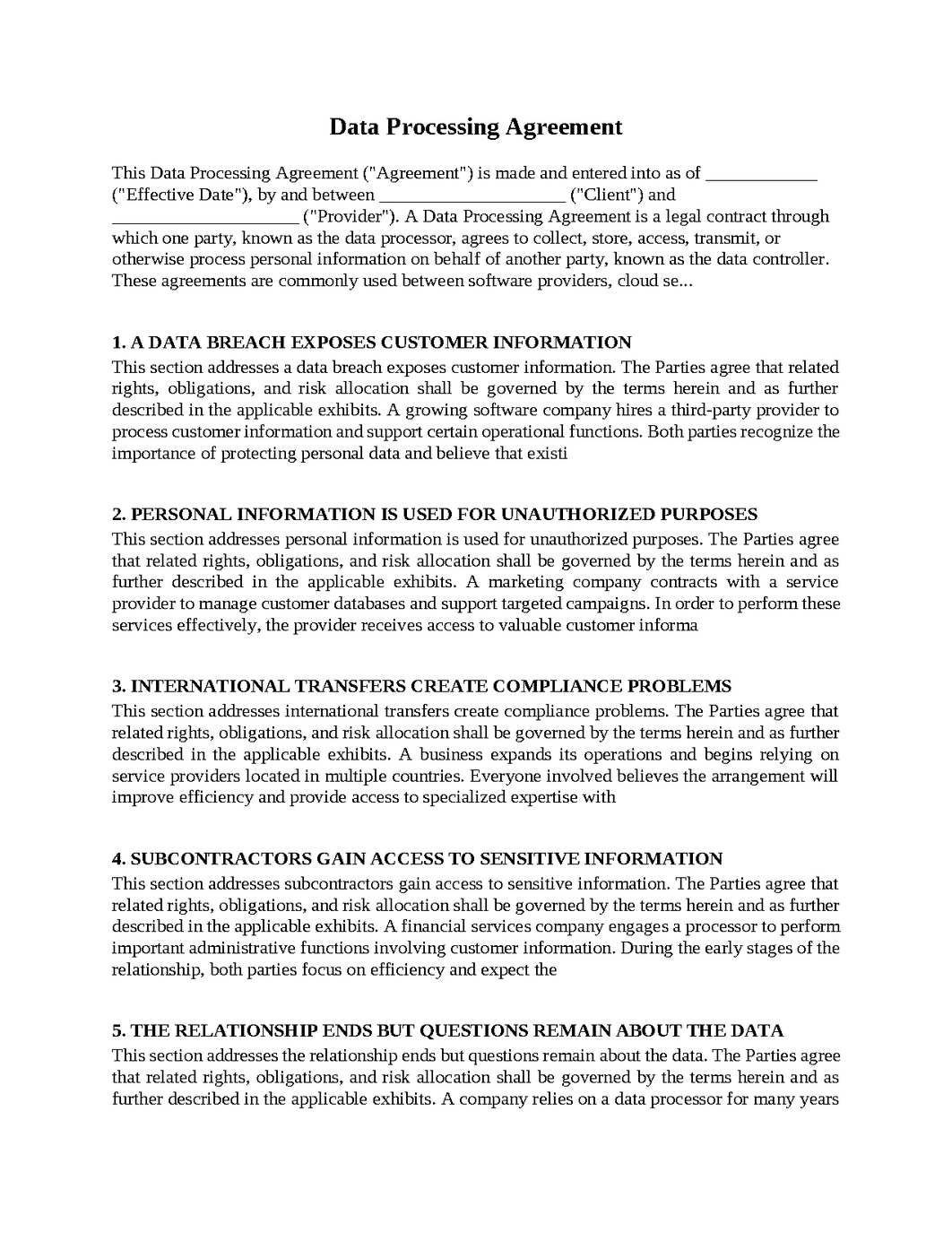Data Processing Agreement