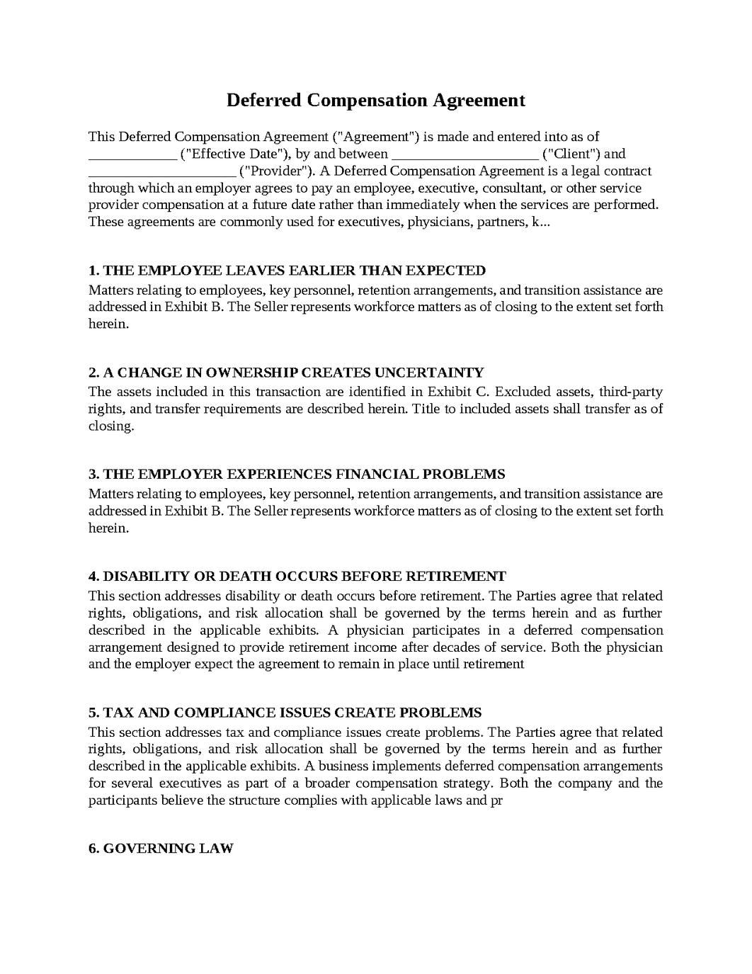 Deferred Compensation Agreement