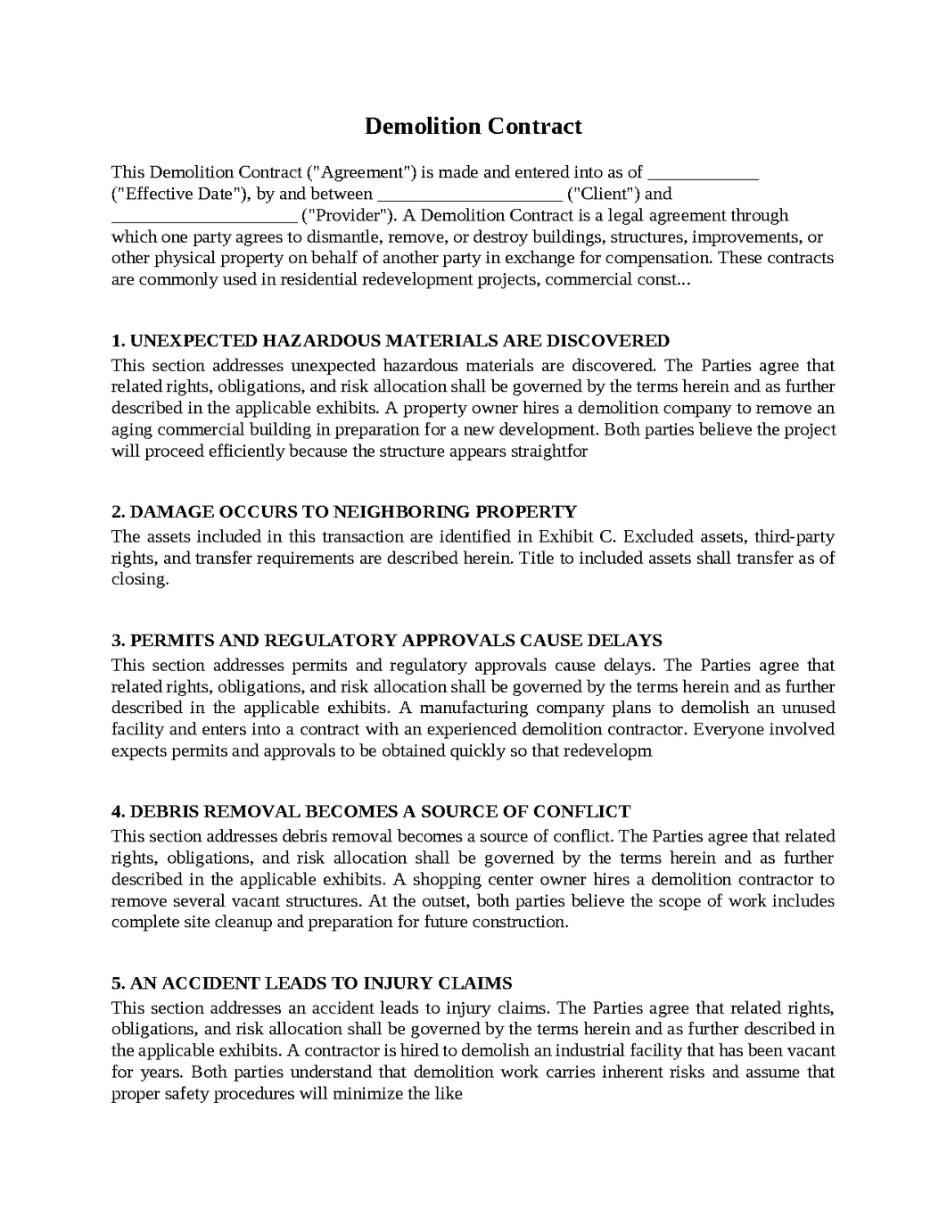 Demolition Contract