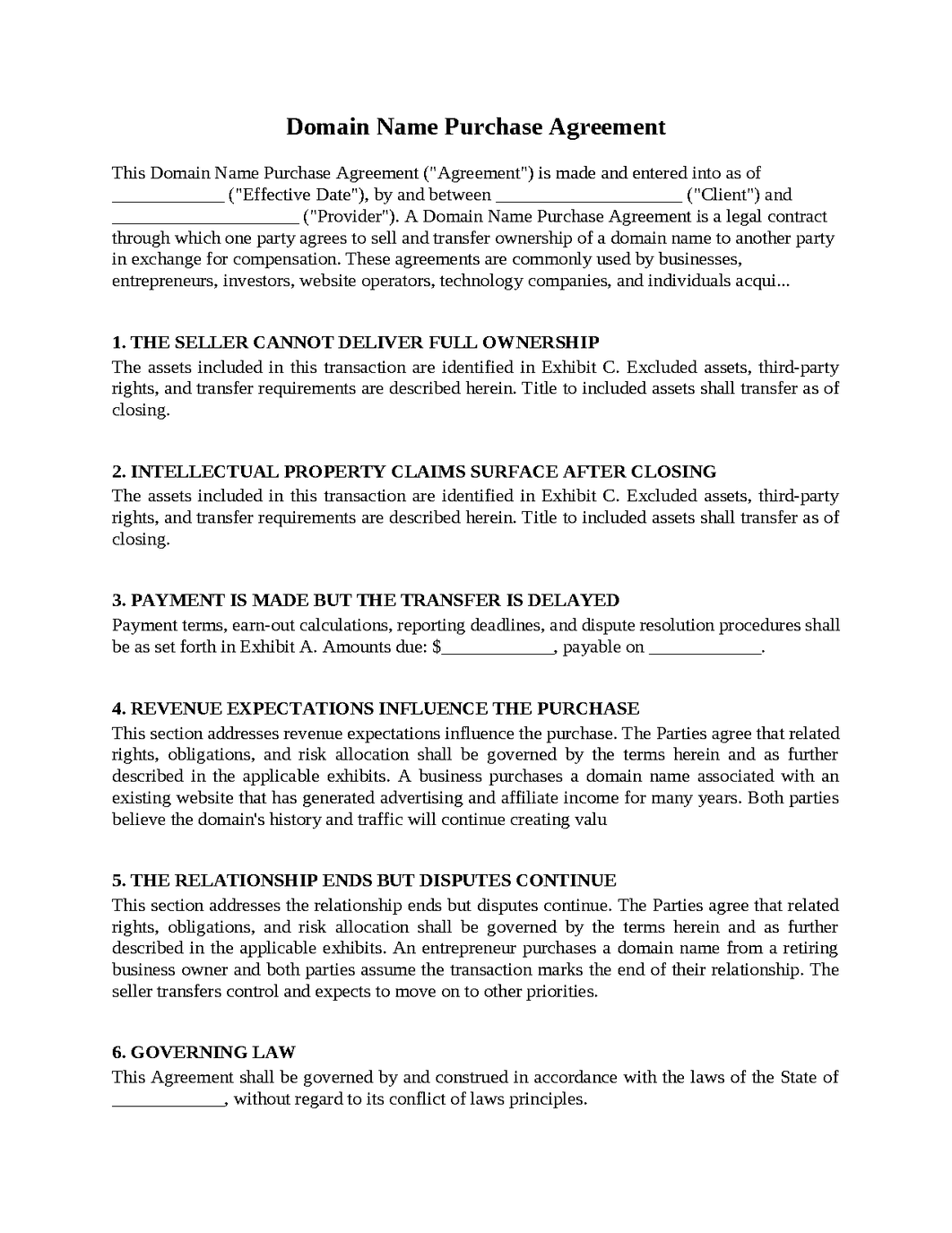 Domain Name Purchase Agreement