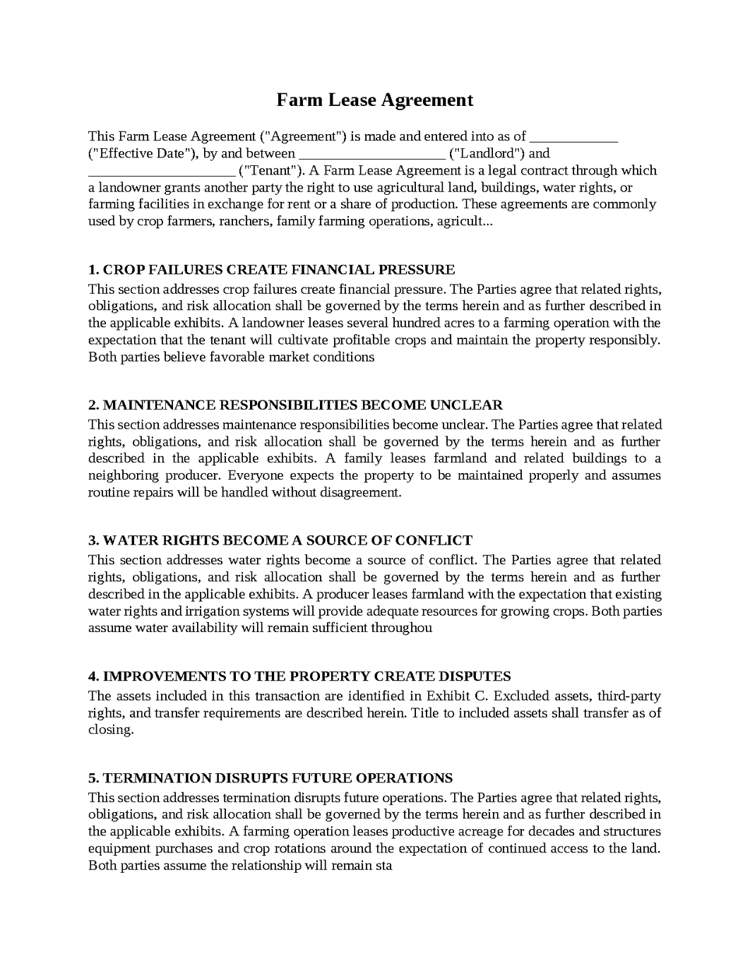 Farm Lease Agreement