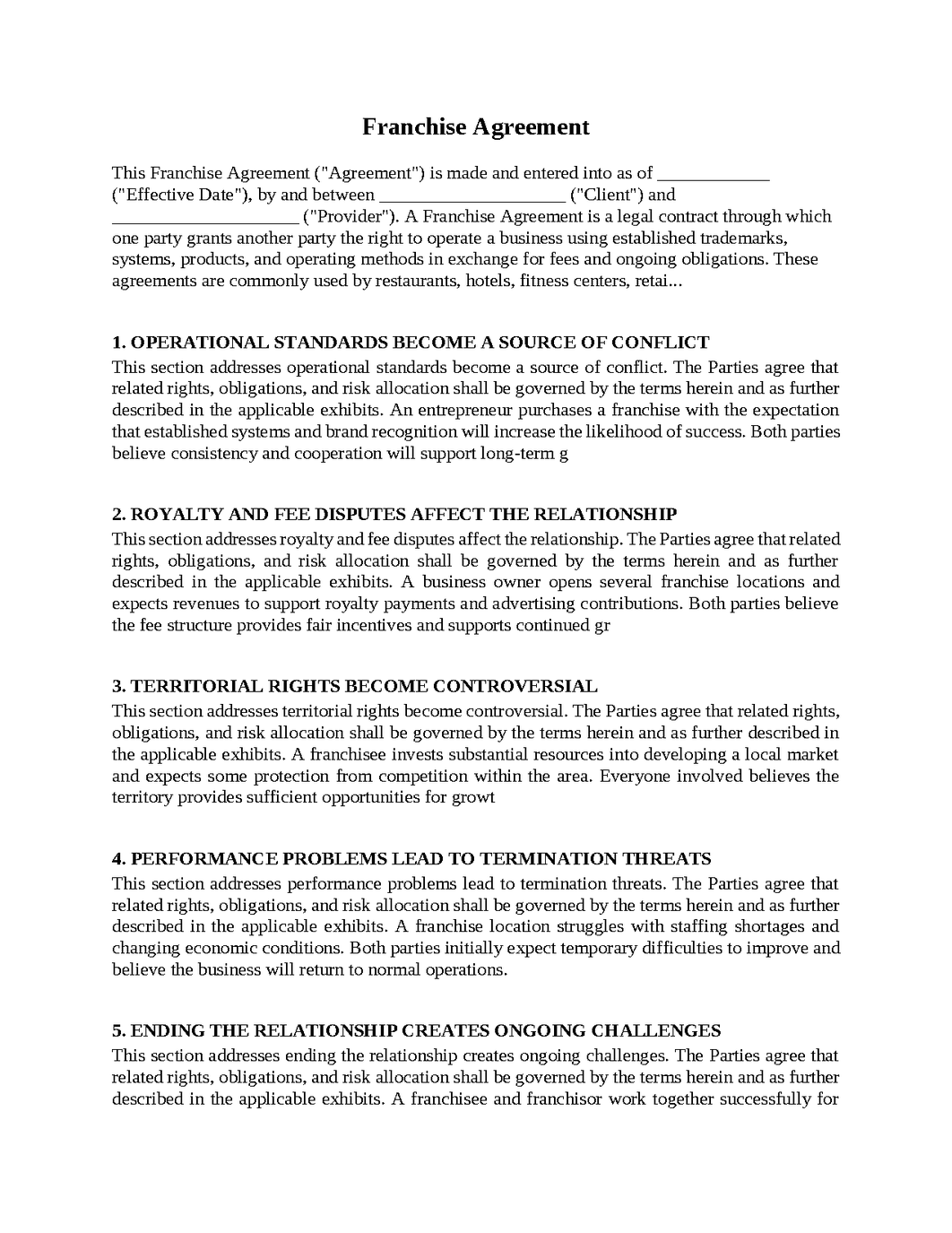 Franchise Agreement