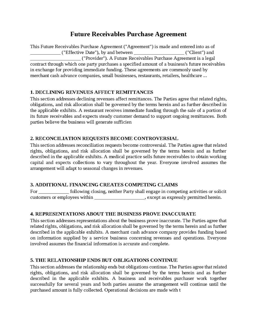 Future Receivables Purchase Agreement