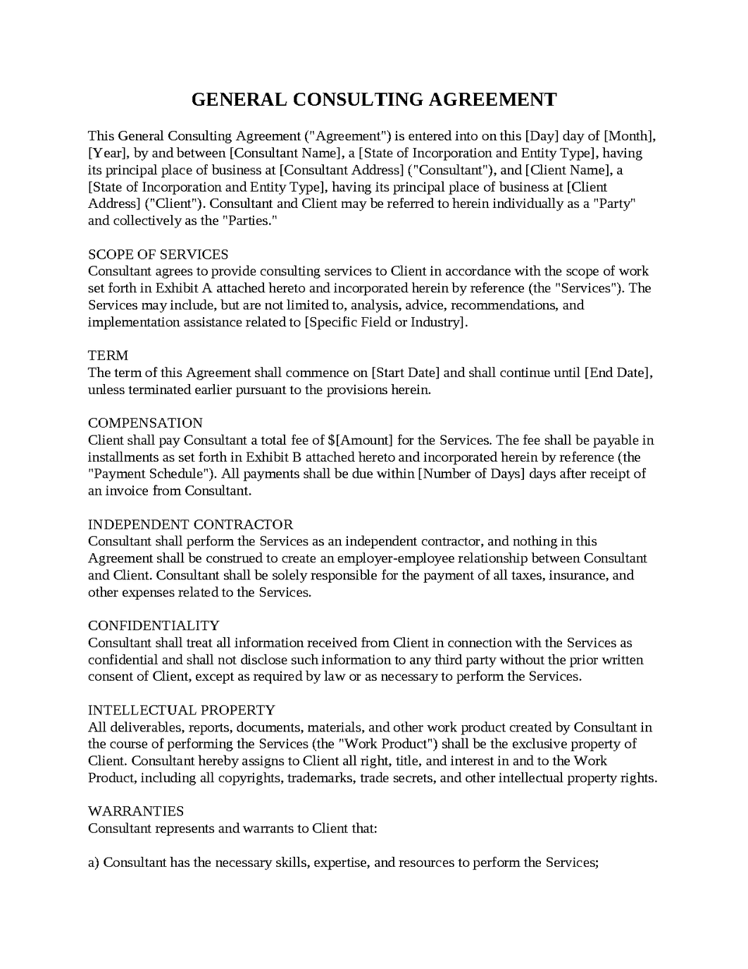 General Consulting Agreement