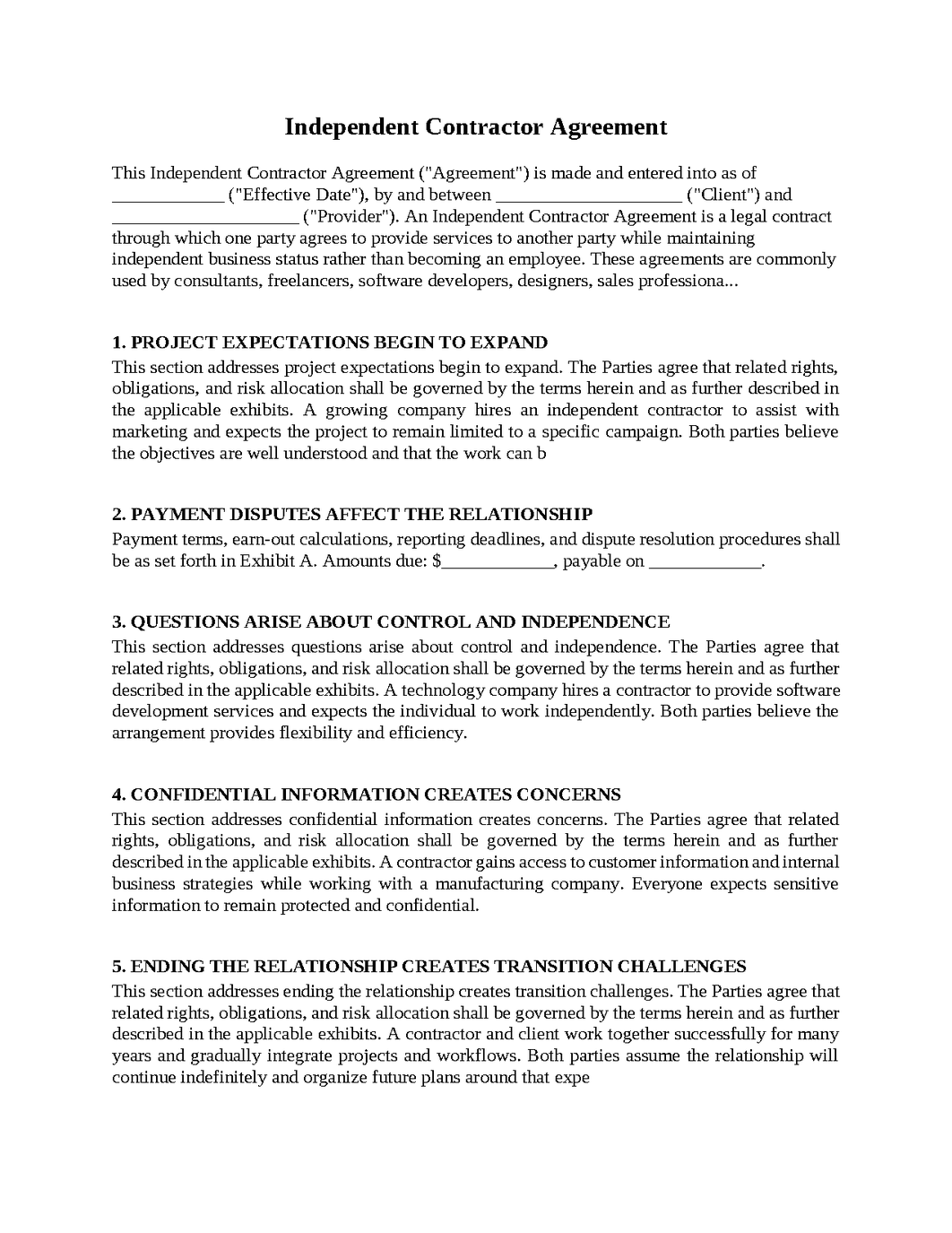 Independent Contractor Agreement