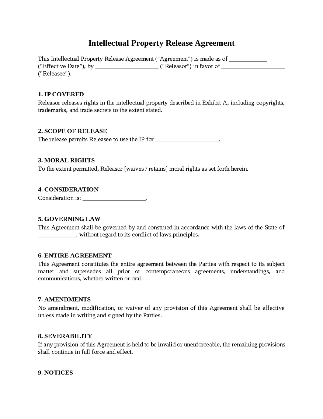Intellectual Property Release Agreement