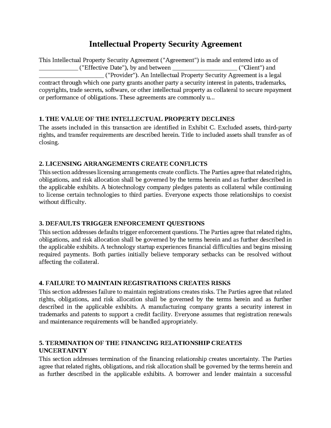 Intellectual Property Security Agreement