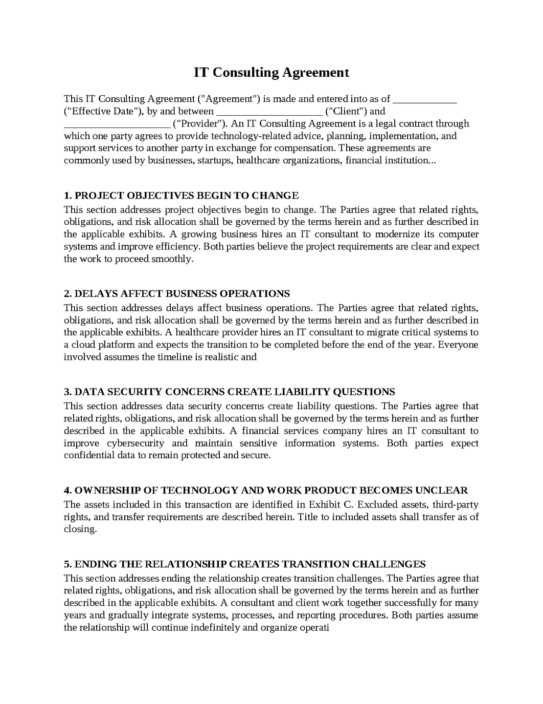 IT Consulting Agreement