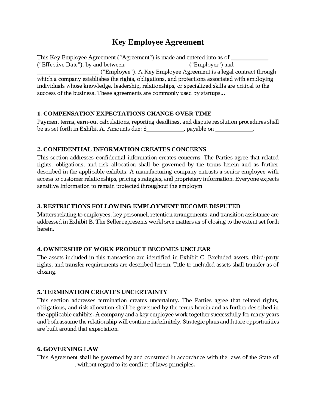 Key Employee Agreement