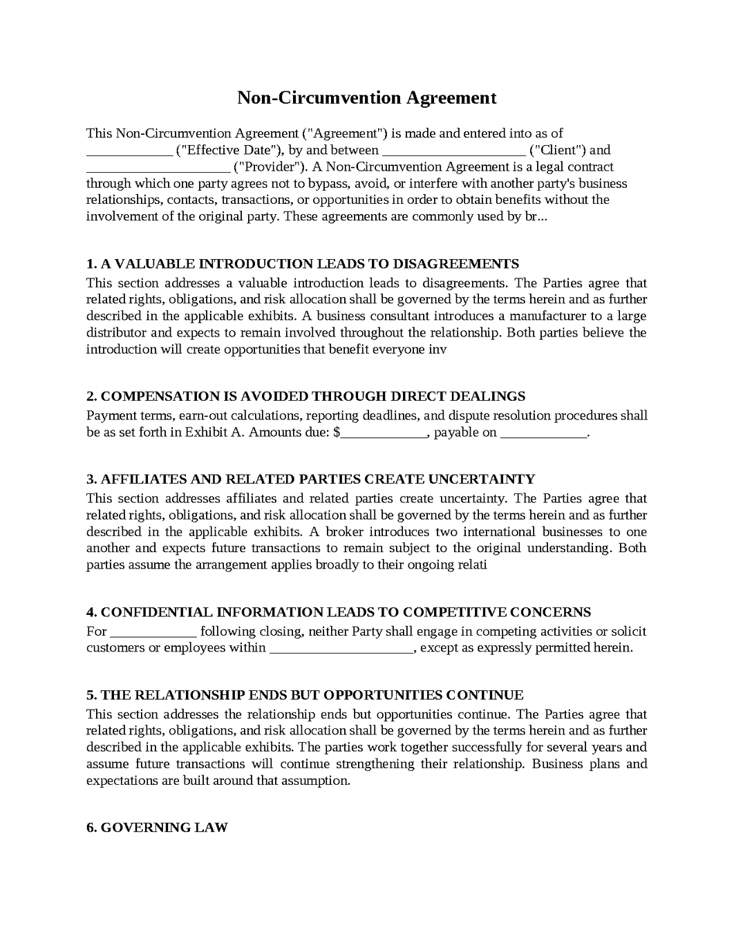 Non-Circumvention Agreement