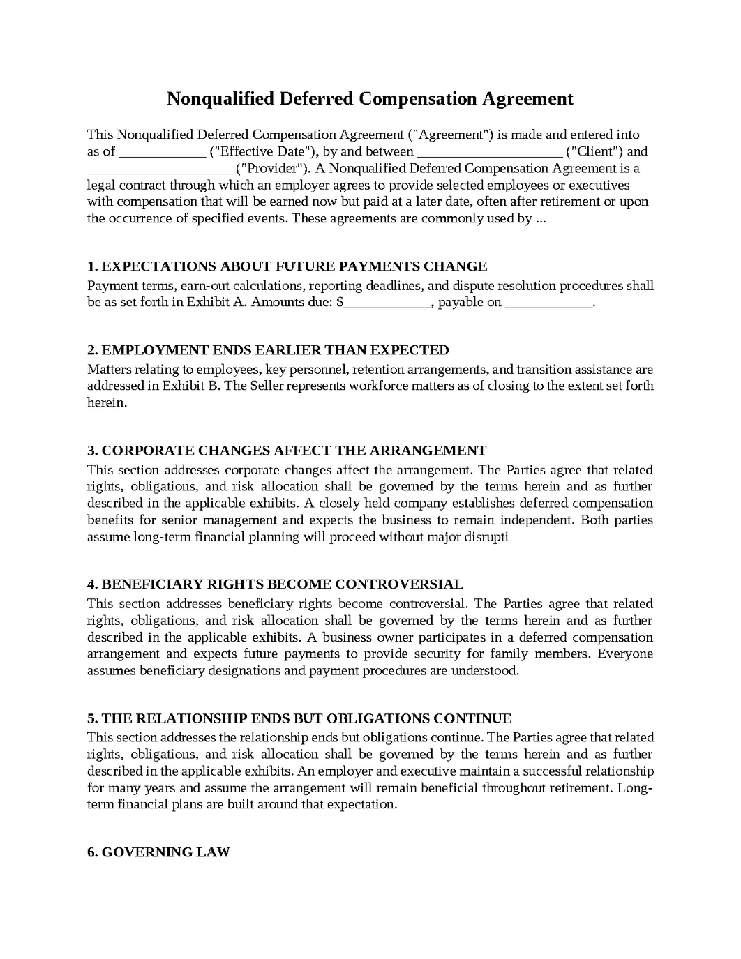 Nonqualified Deferred Compensation Agreement