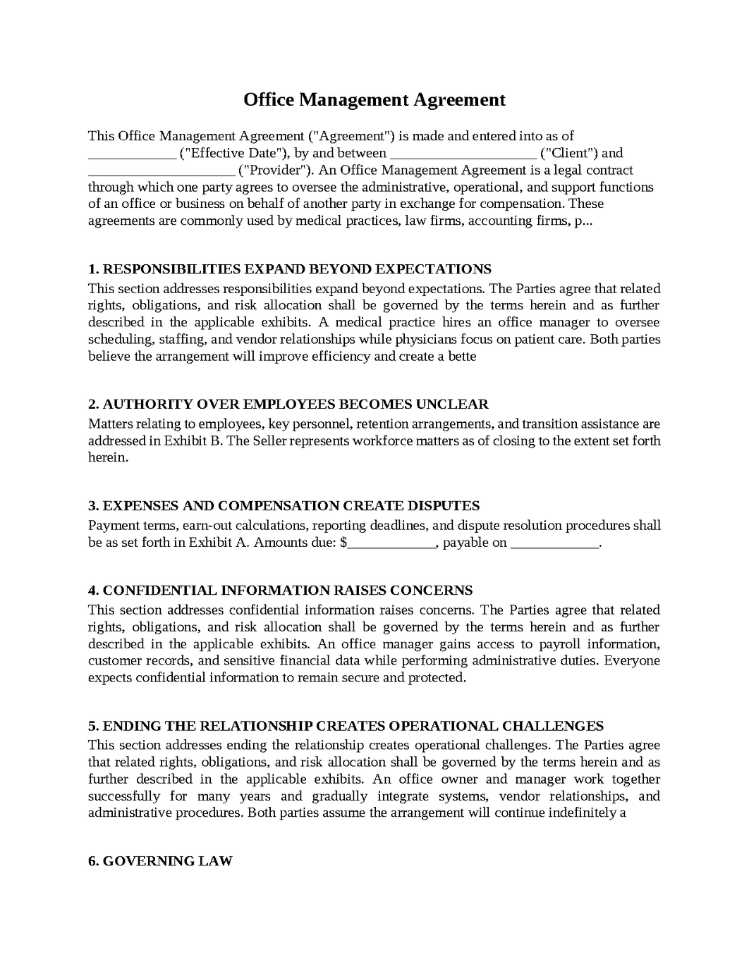 Office Management Agreement