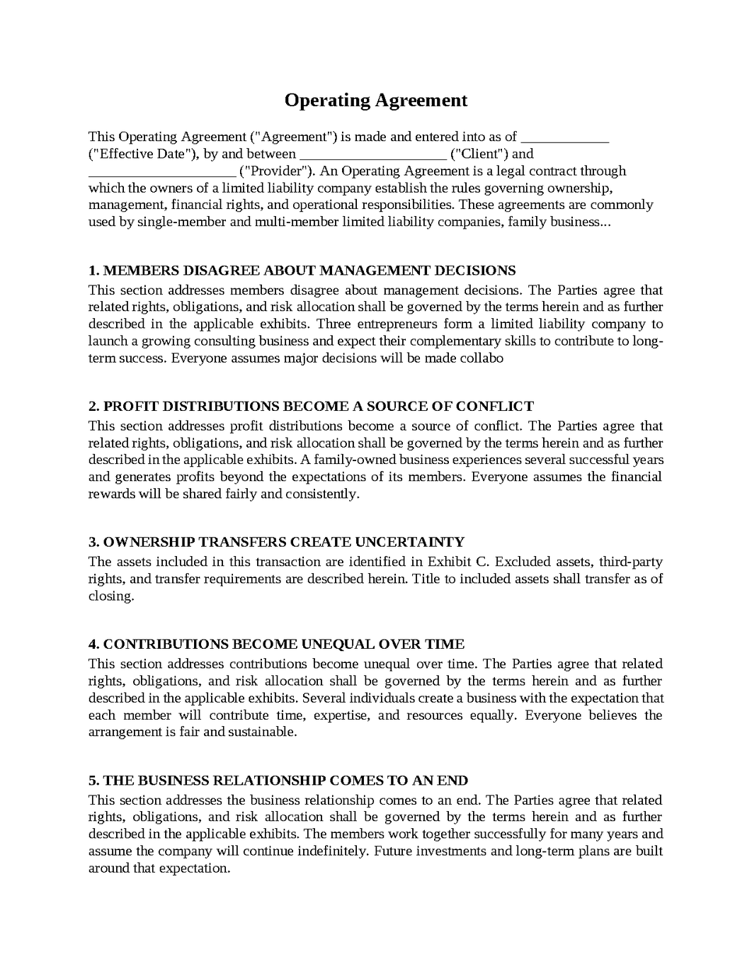 Operating Agreement