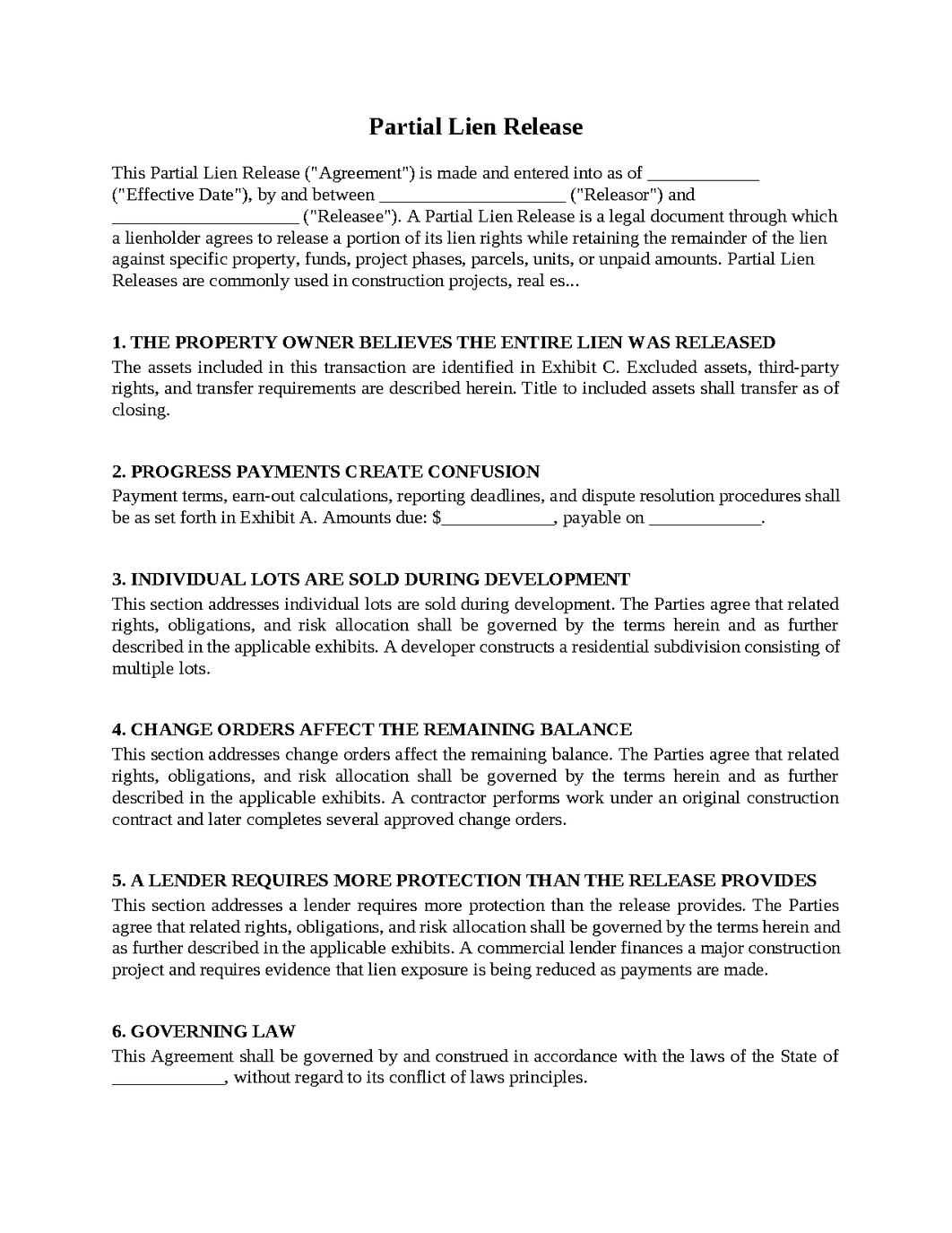 Partial Lien Release