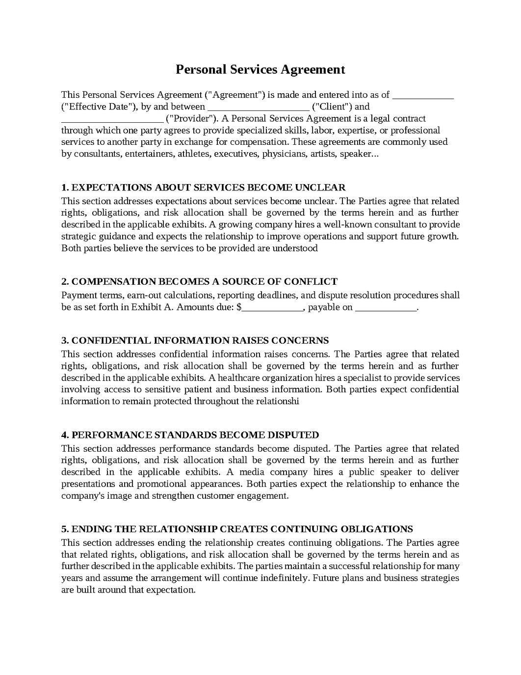 Personal Services Agreement