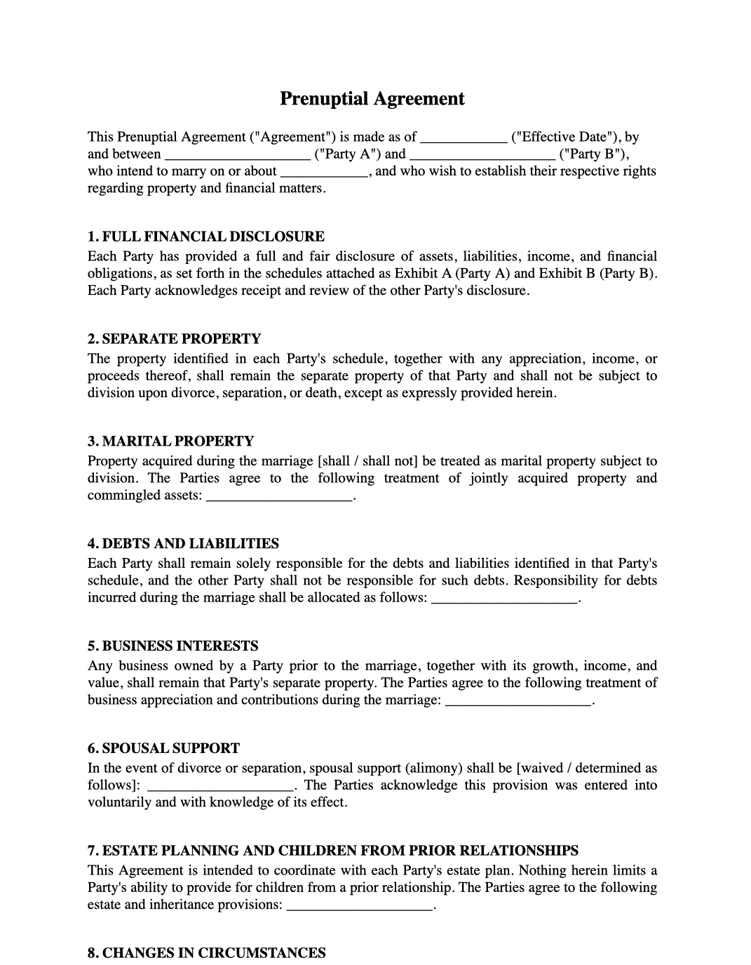 Prenuptial Agreement