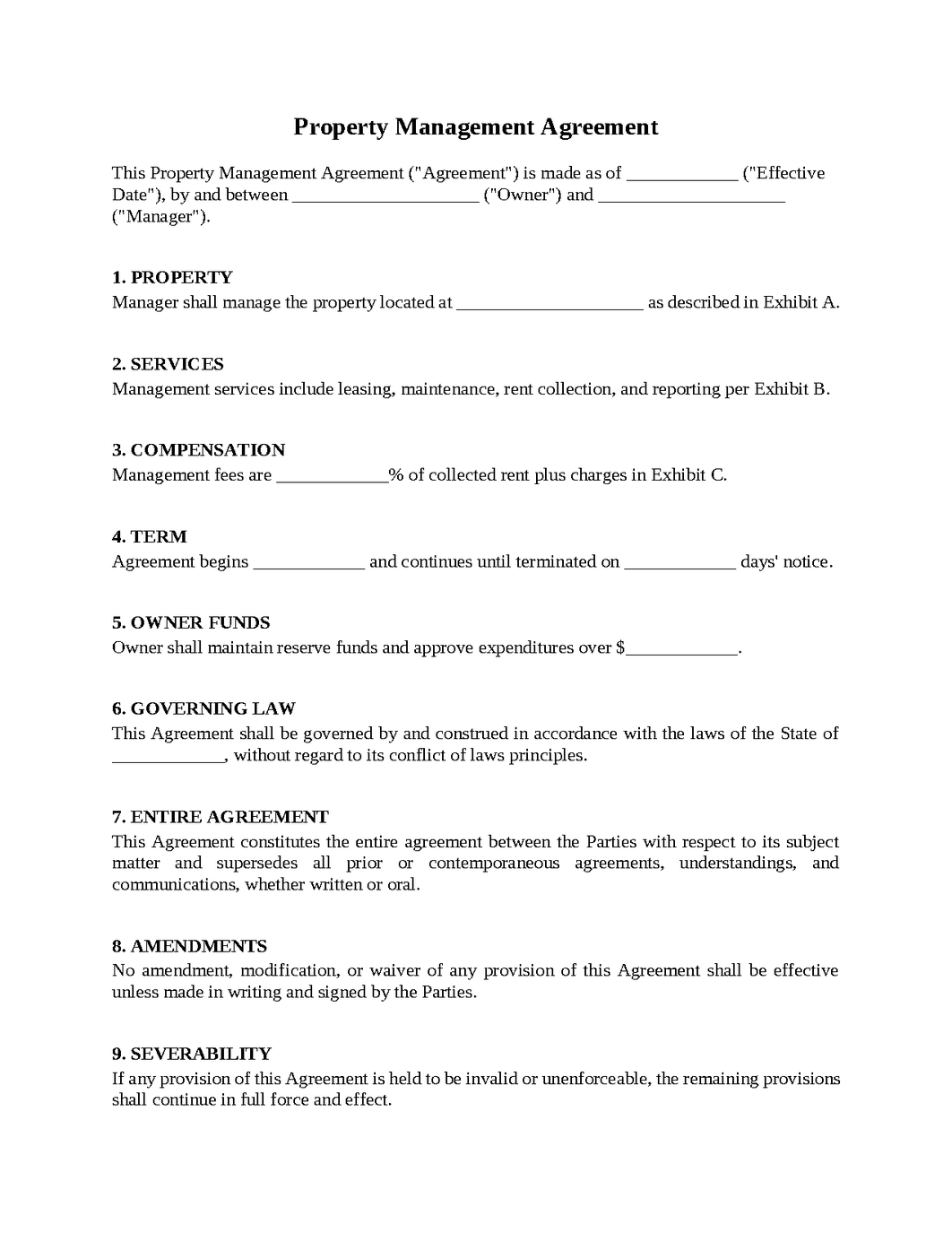 Property Management Agreement