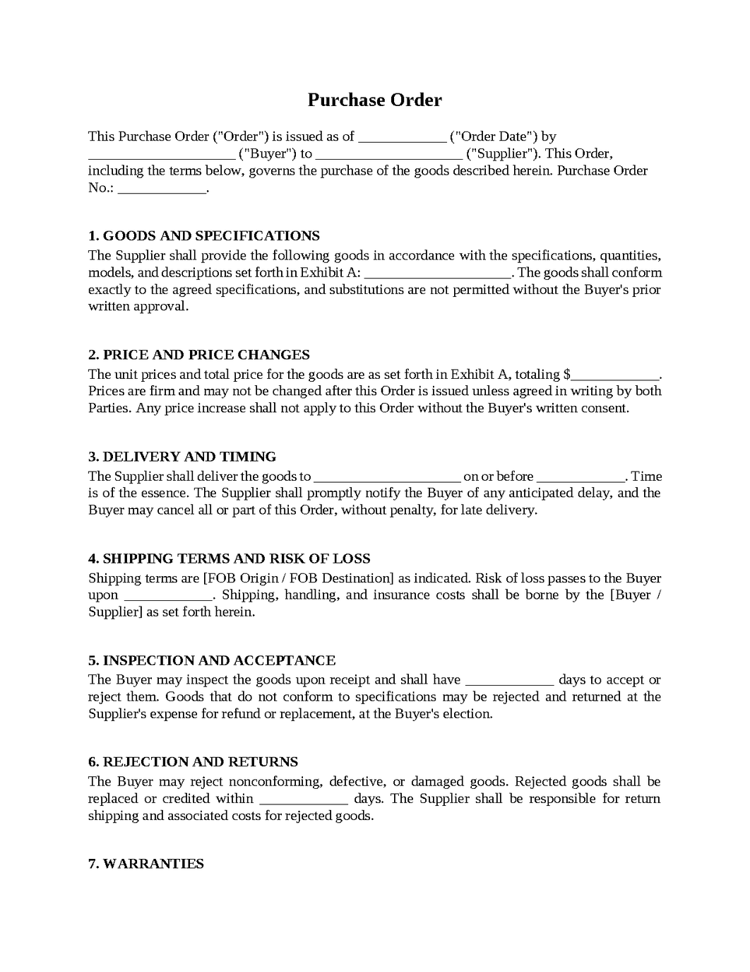 Purchase Order