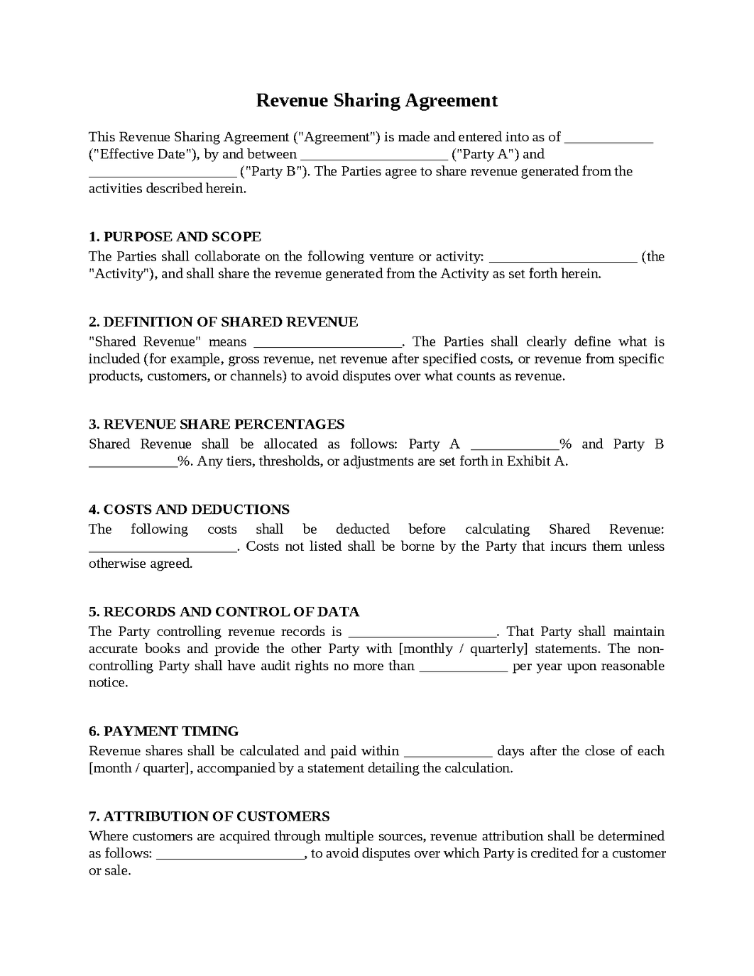 Revenue Sharing Agreement