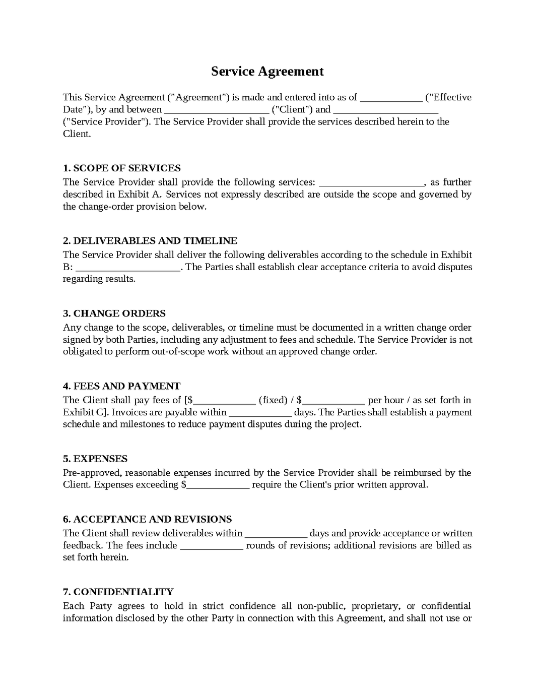 Service Agreement