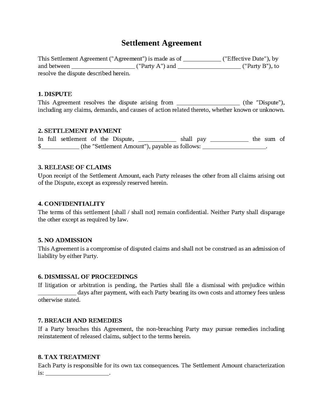 Settlement Agreement