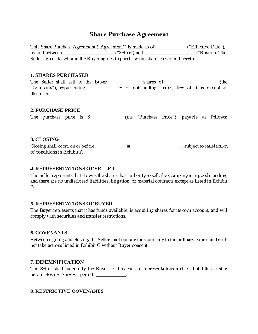 Share Purchase Agreement