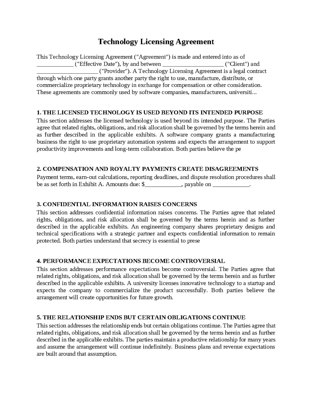 Technology Licensing Agreement