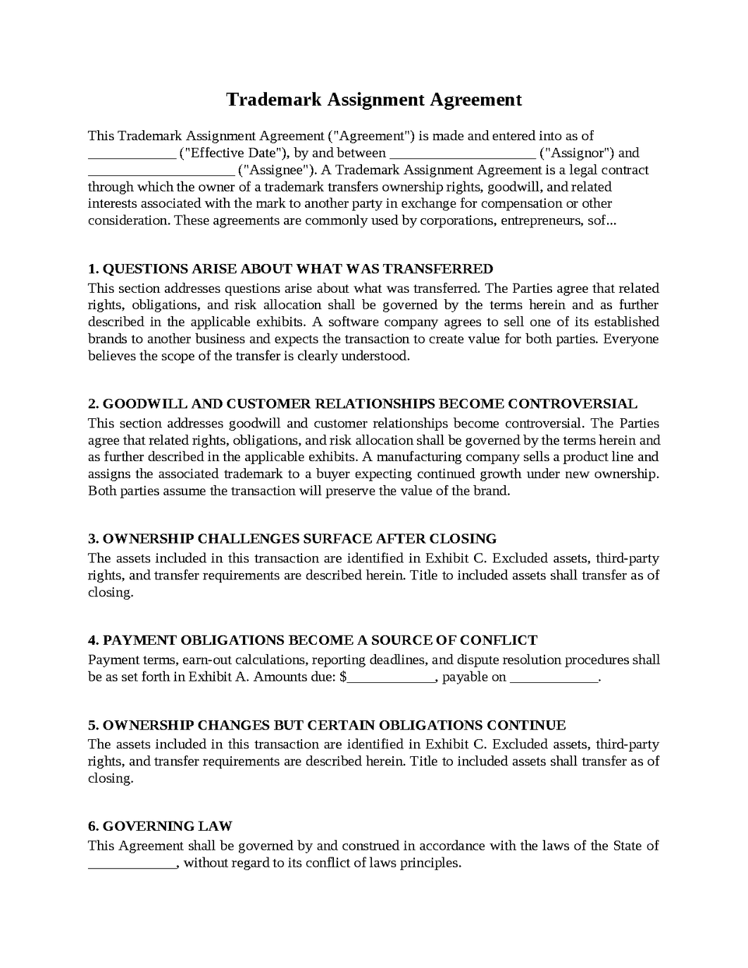 Trademark Assignment Agreement