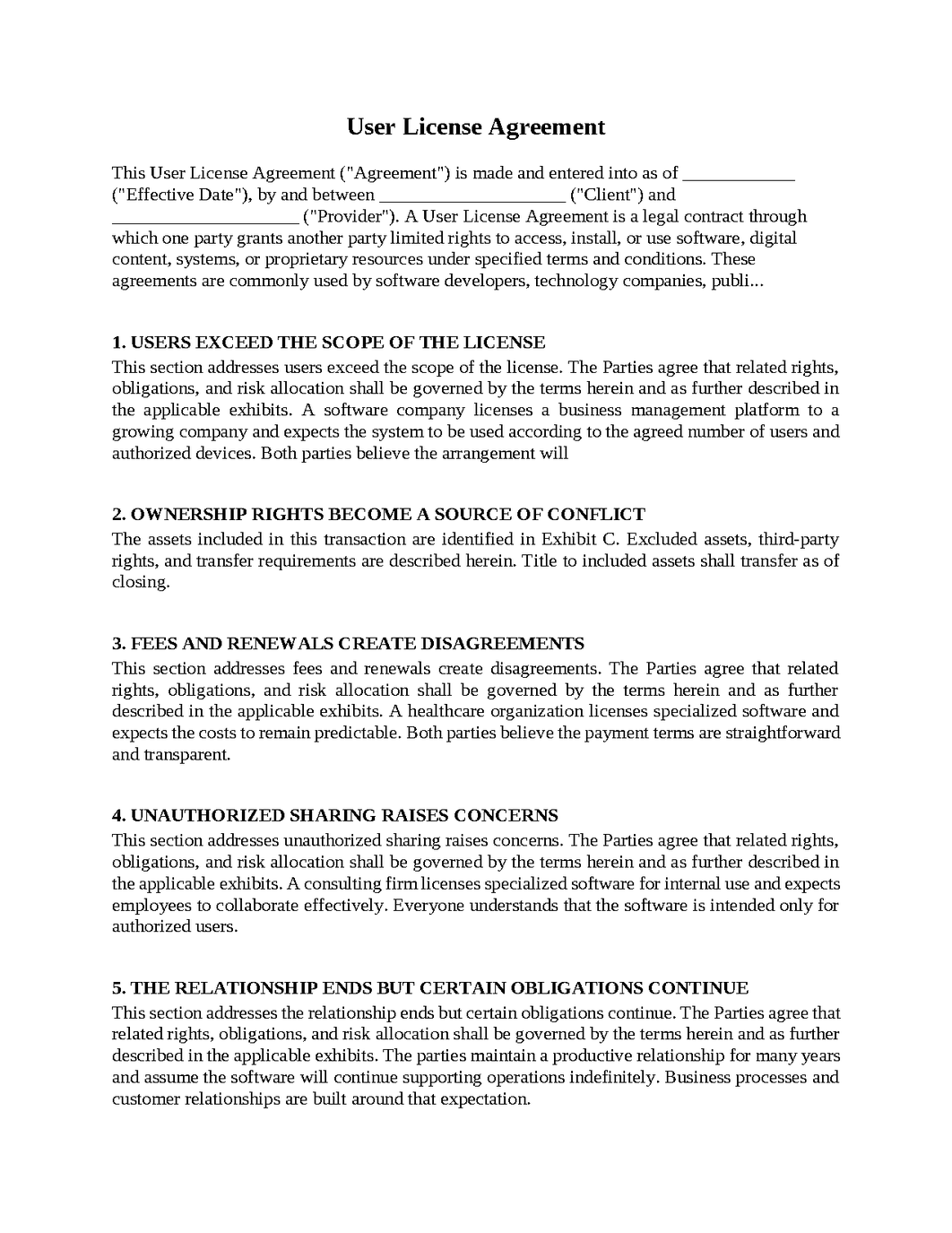 User License Agreement