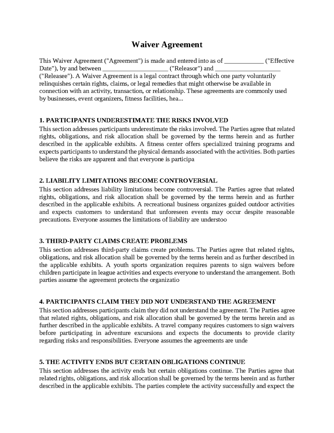 Waiver Agreement